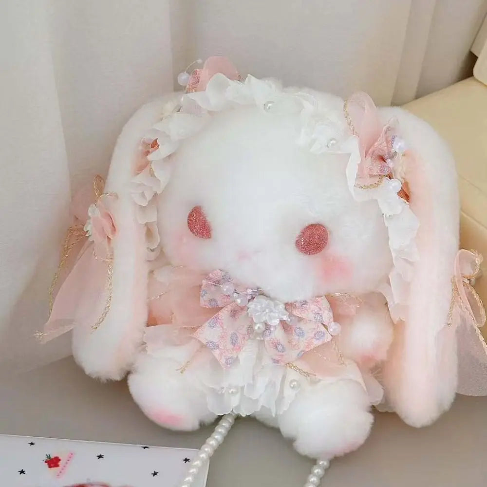 Cute Bunny Bag Princess Sweet Crossbody Bags Pearl Chain Lolita Purse Quake