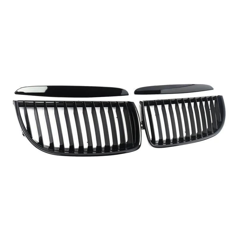 For BMW 3 Series E90 E91 2005-2008 Car Styling Single Line Grille Kidney ABS Front Hood Racing Grill Black Silver Accessories Quake