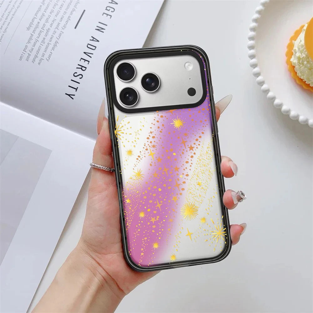 Cat Cloud Moon Pattern Impact Black Border Magnetic Phone Case Cover for IPhone 13 14 15 16 17 18 Pro Max Case Quake