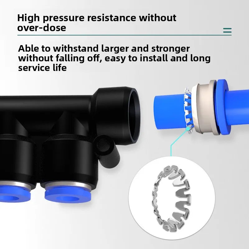 1Pcs PK Pneumatic tubing fittings: plastic push-in PK4, PK6, PK8, five-way outer diameter, PK10, PK12 Quake