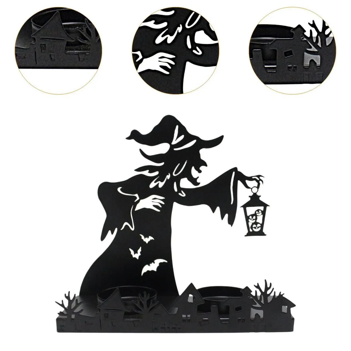 Witch Tealight Candle Holder Gift Halloween Candle Holder Candlestick for Dining Room Dinner Wedding Housewarming Pillar Candle Quake
