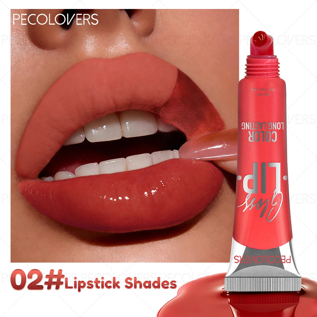 1PC Tearable Lip Gloss, Long-lasting Lipstick, Waterproof, Non Stick To Cup, Multi Color Selection, Lip Makeup Quake 02