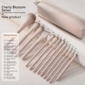 13 PCS Professional Makeup Brush Set with Bag, Soft Bristles, Powder, Blush, Foundation, Eyeshadow Brushes Quake 13 PCS Wite Case