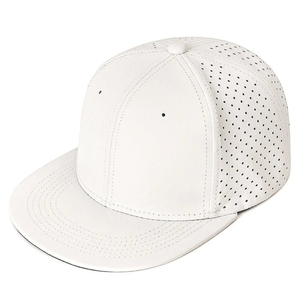 High Quality Full Closed Mens Baseball Cap Causal 6 Panels Trucker Hat Breathable Solid Flat Brim Stretchy Caps Quake Light Beige