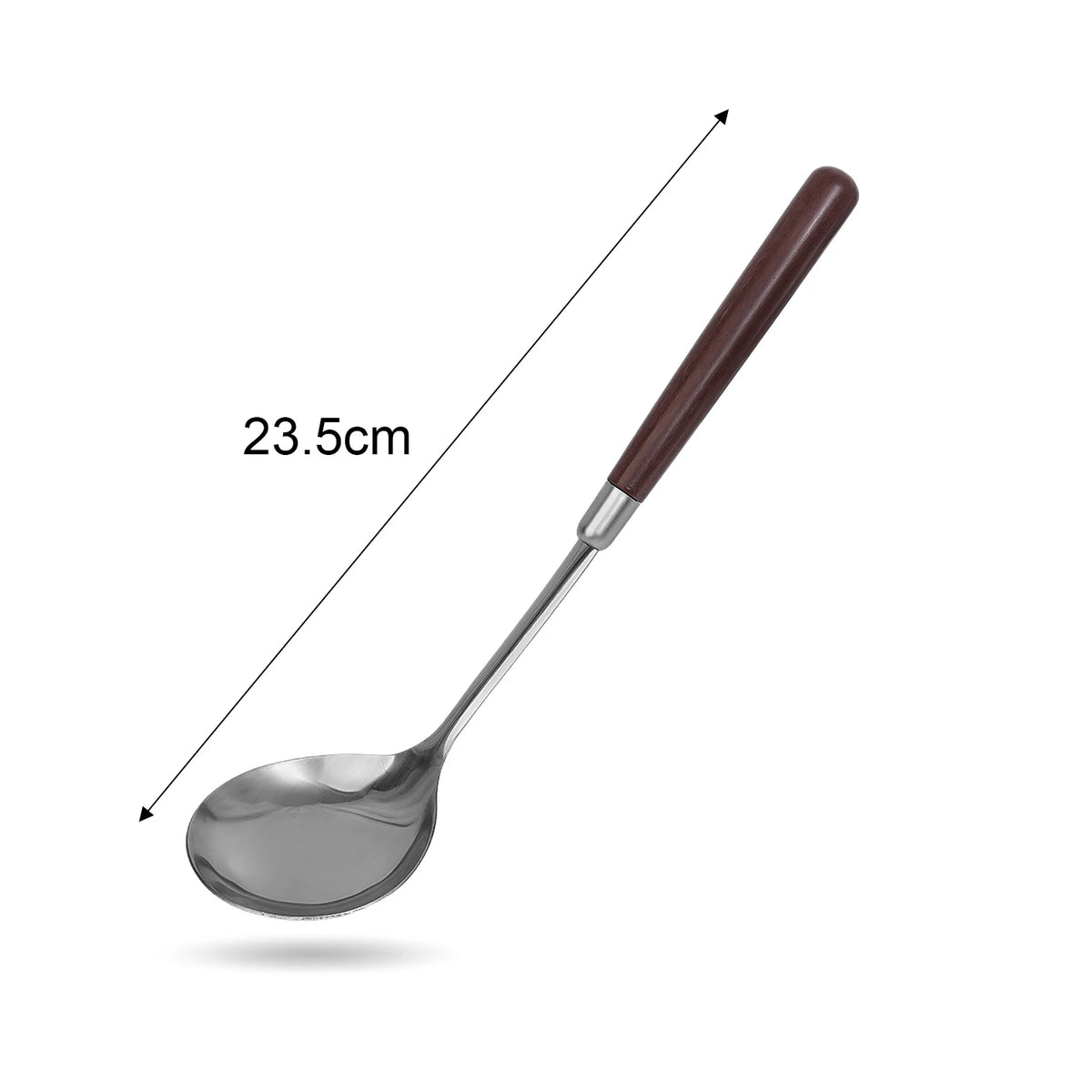 Stainless Steel Wood Handle Shovel Fried Fish Spatulas Steak Shovel Household Spoon Anti-hot Soup Spoon Kitchen Cooking Utensils Quake Spoon