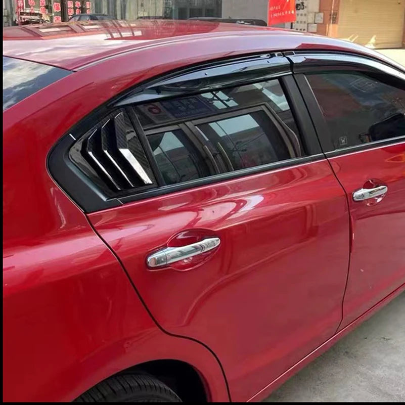 For Honda Civic 9th Sedan 2011-2015 Car Rear Louver Window Side Shutter Cover Trim Sticker Vent Scoop ABS Carbon Fiber Style Quake