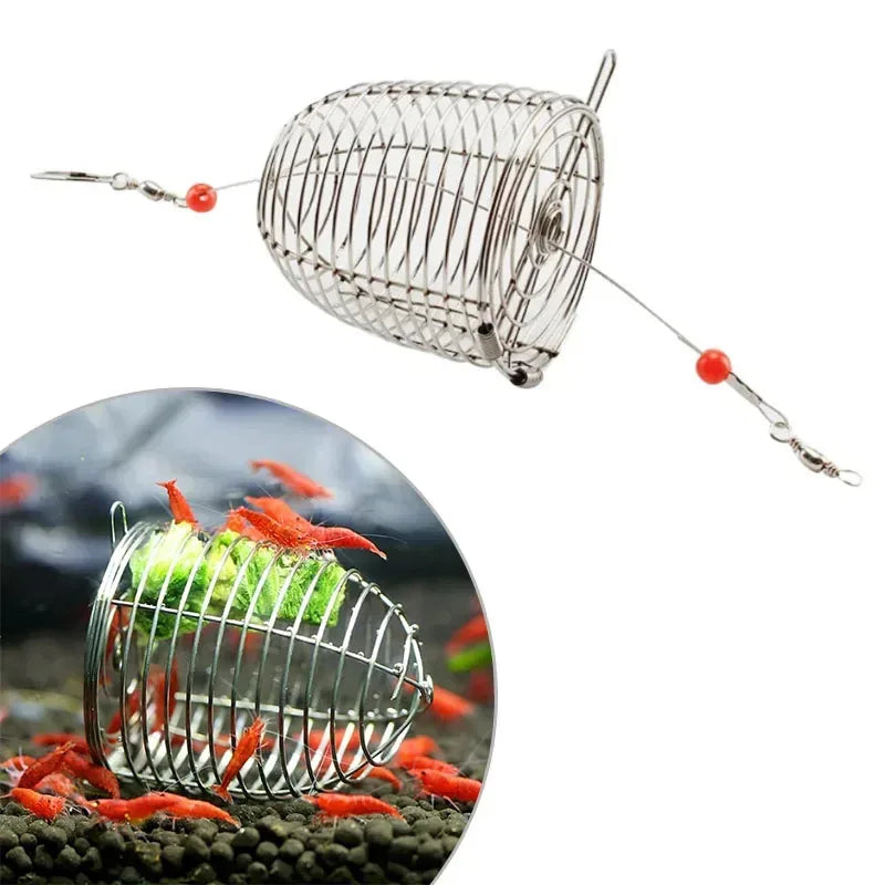 Shrimp Feeding Dish Stainless Steel Shrimp Bowls Feed Dish Metal Container Bait Cage Fish Tank Accessories for Shrimp Foods Quake