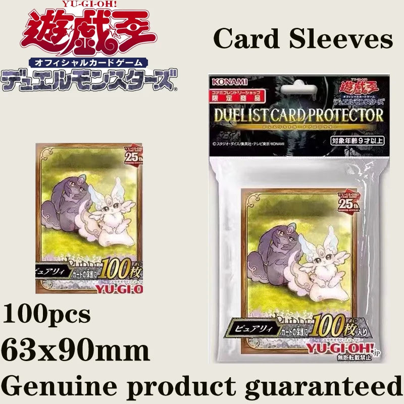 Official Yu-Gi-Oh! Card Sleeves 100PCS 63x90mm Standard Size Cute Plush Design Protective Covers Duelist Collection Kids Gift Quake