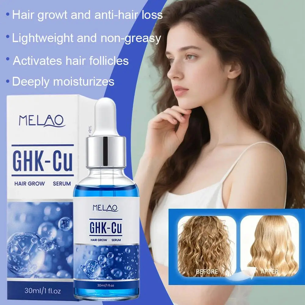 Copper Peptide Hair Serum Ghk-Cu Peptide for Hair Growth Scalp Moisturizer Advanced Regrowth Treatment Root Strengthen Hair Oil Quake