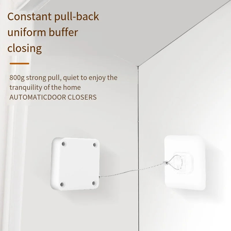 No Punching Automatic Door Closer Pull Cord Door Closers Adjustable Surface Door Stop Bracket Type Automatic Door Closer Quake