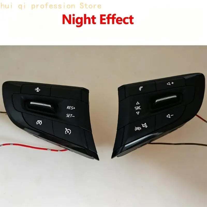 Steering Wheel Interior Button Panel, Black ABS Button Assembly for Worn Button Repair and Everyday Trim Service H8WE Quake