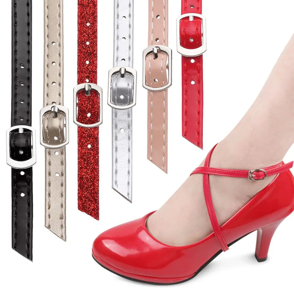 Adjustable Foot Care Accessories Shoe Lace Tie Anti-skid Straps Bundle Shoelace PU Leather Shoelace Ankle Shoe Belt Quake