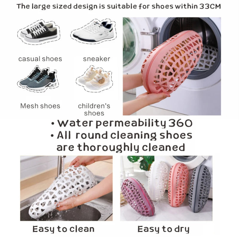 Silicone Wash Shoes Bag Washing Machine Shoes Washing & Drying Bag Anti-deformation Laundry Bag For Shoes Cleaning Protector Quake