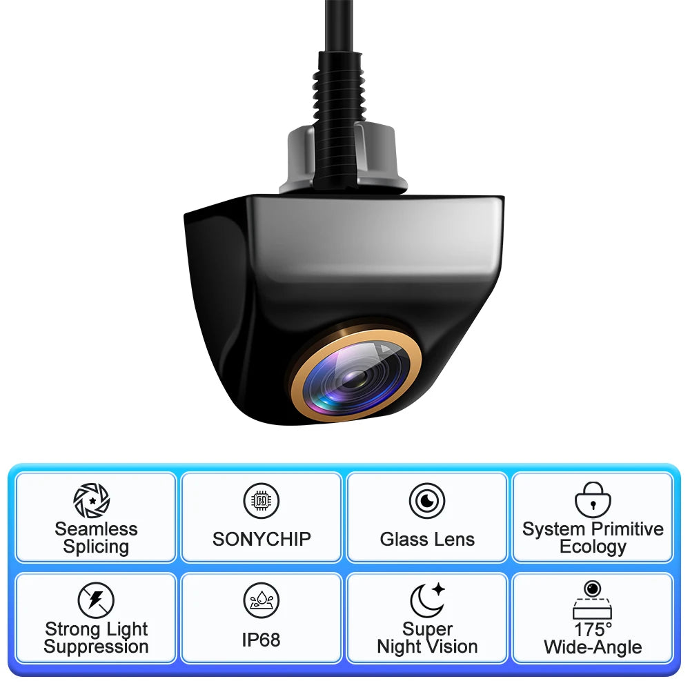 Car Rear View Camera 200° AHD 1920x1080P For Fisheye Golden Lens Full HDR Night Vision Vehicle Back Var Reversing Front Camera Quake 170 cam