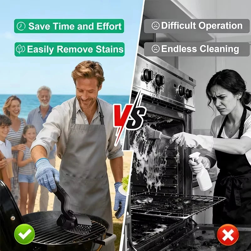 Electric BBQ Cleaner Brush Wireless Stainless Steel Rotary Grill Brush for Outdoor Grill Steam BBQ Cleaning Brush Accessoires Quake
