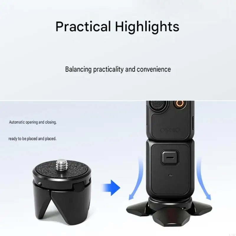 Phone Stand Tripod with Foldable Support Legs and 1/4inch Threaded Mount, Metal Body for Desk Video and Travel Use K1KF Quake
