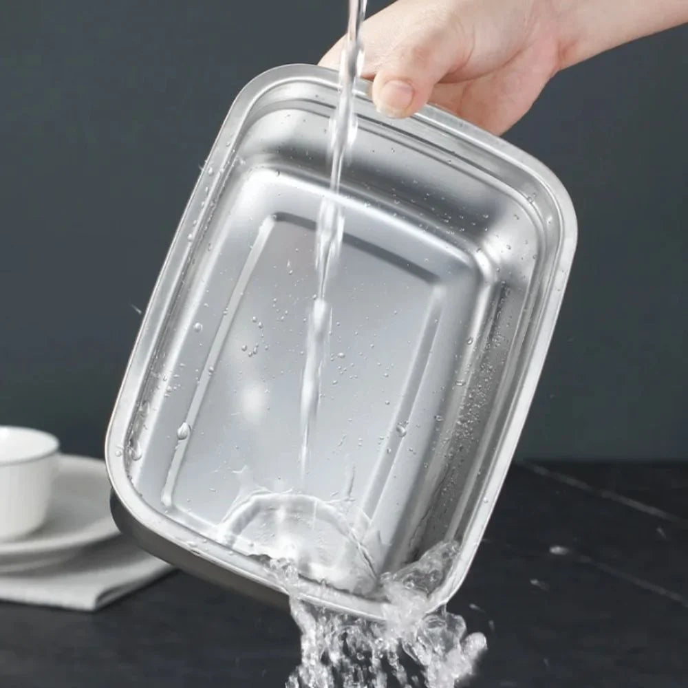 New Stainless Steel Camping Lunch Box Sealed Large Capacity Bento Box Leak-proof Refrigerator Freezer Storage Box Camp Supplies Quake