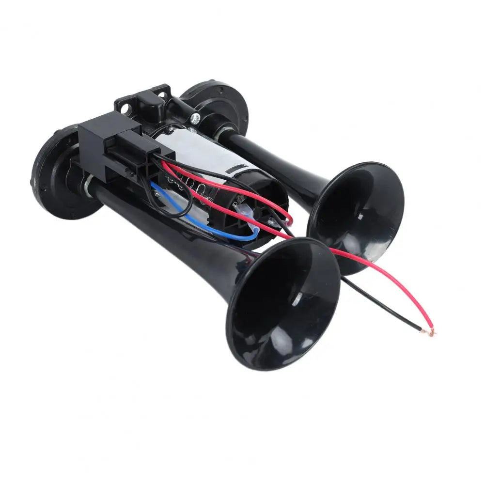Truck Horn Powerful Truck Train Horn Kit with Dual Trumpets Compressor for Universal Installation Super Loud Air for Vehicles Quake