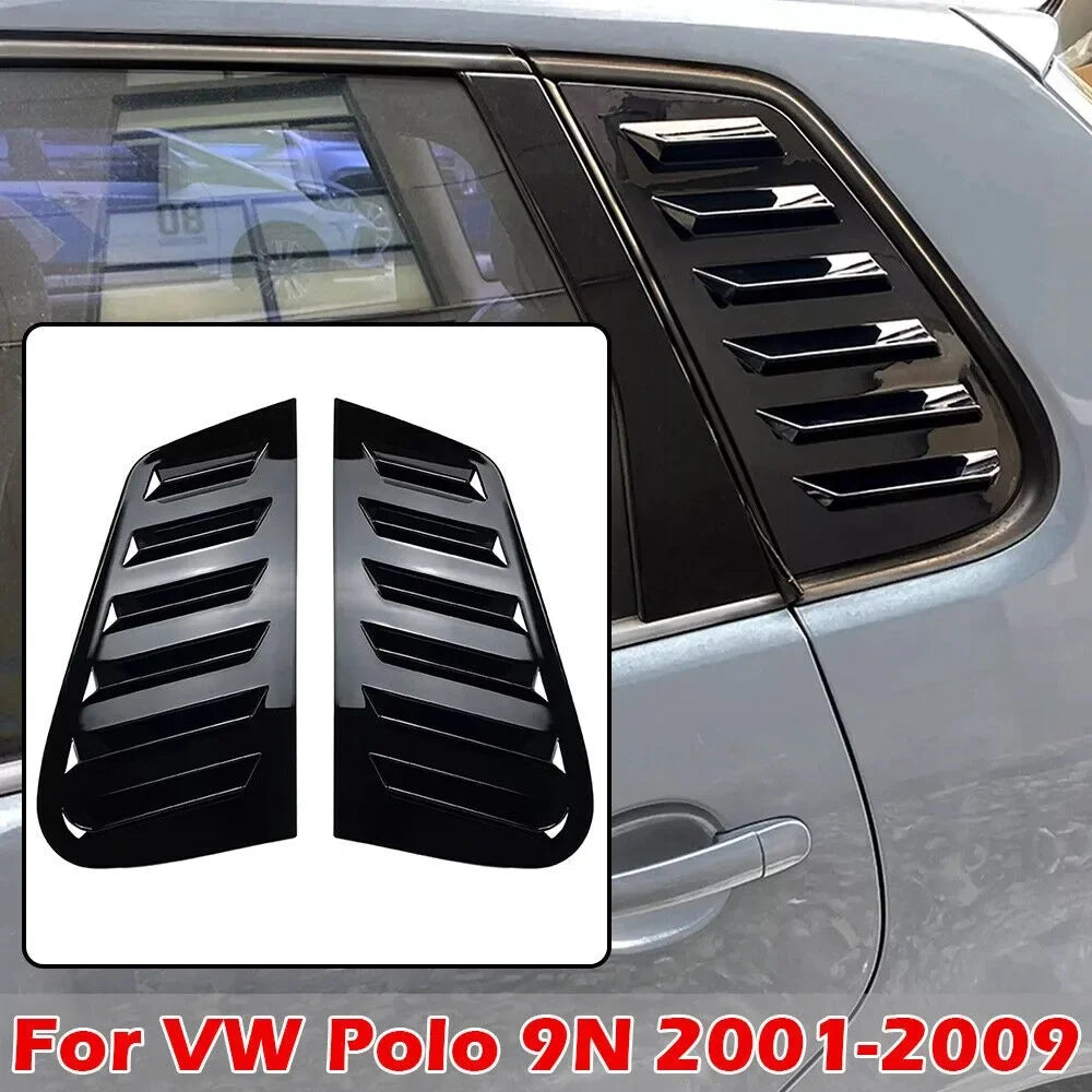 For Volkswagen VW Polo 5-Door Hatchback MK4 9N 2002-2008 Car Rear Louver Window Side Shutter Cover Trim Sticker Vent Scoop ABS Quake