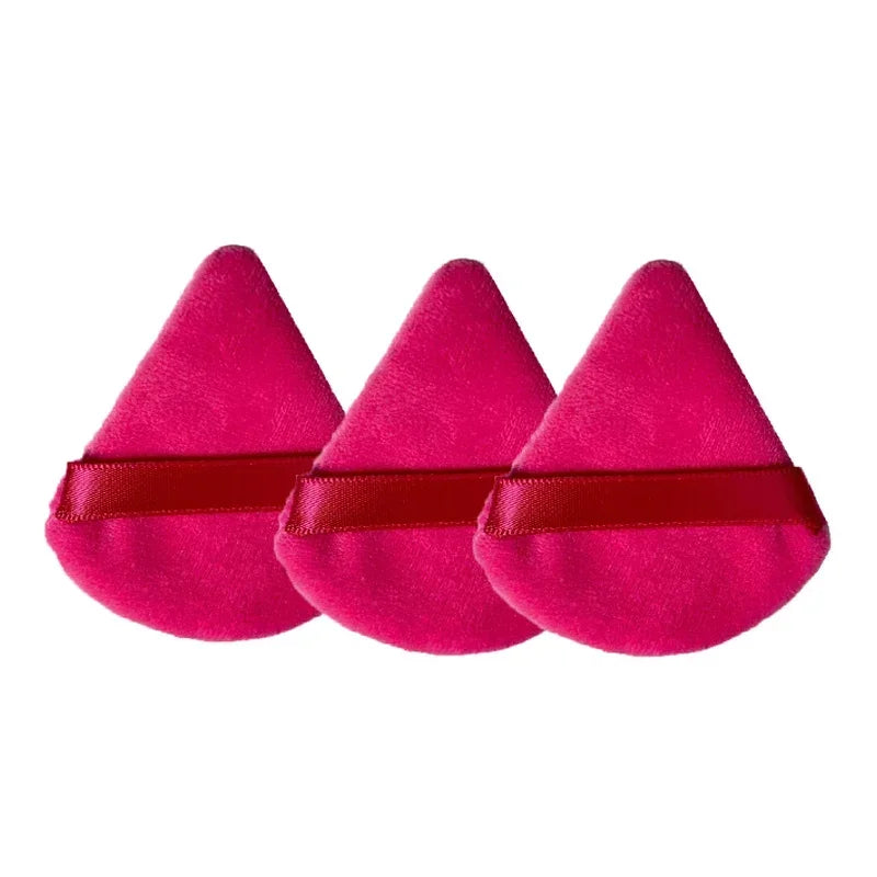 3pcs Makeup Puff Makeup Sponge Cosmetics Soft Tools Powder Puff Face Cotton Face Powder Puff Washable Velvet Quake M84 Red-3Pcs