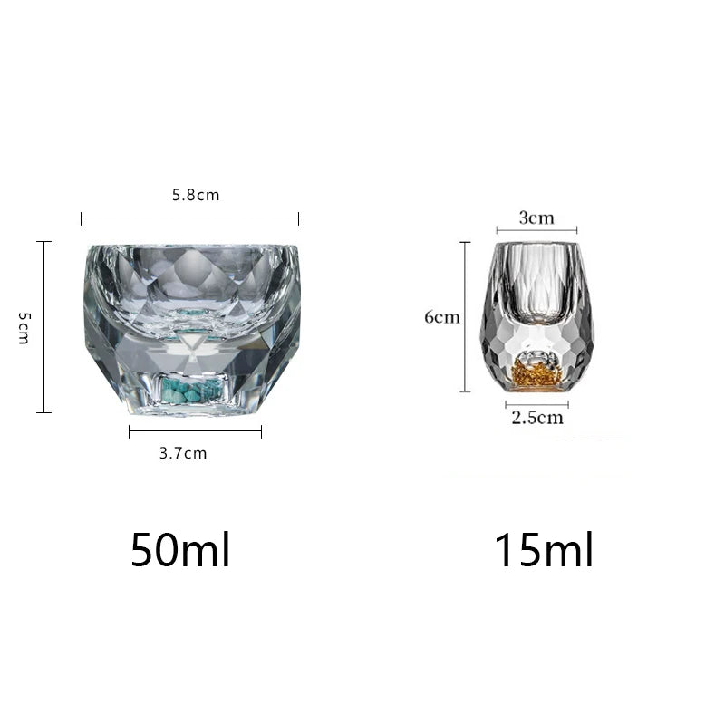 YWDL Diamond Cutting Crystal Liquor15/50ml Glasses Vodka Shot Glass Wine Glasses Whiskey Glass Spirits Sake Soju Brandy Tea Cup Quake