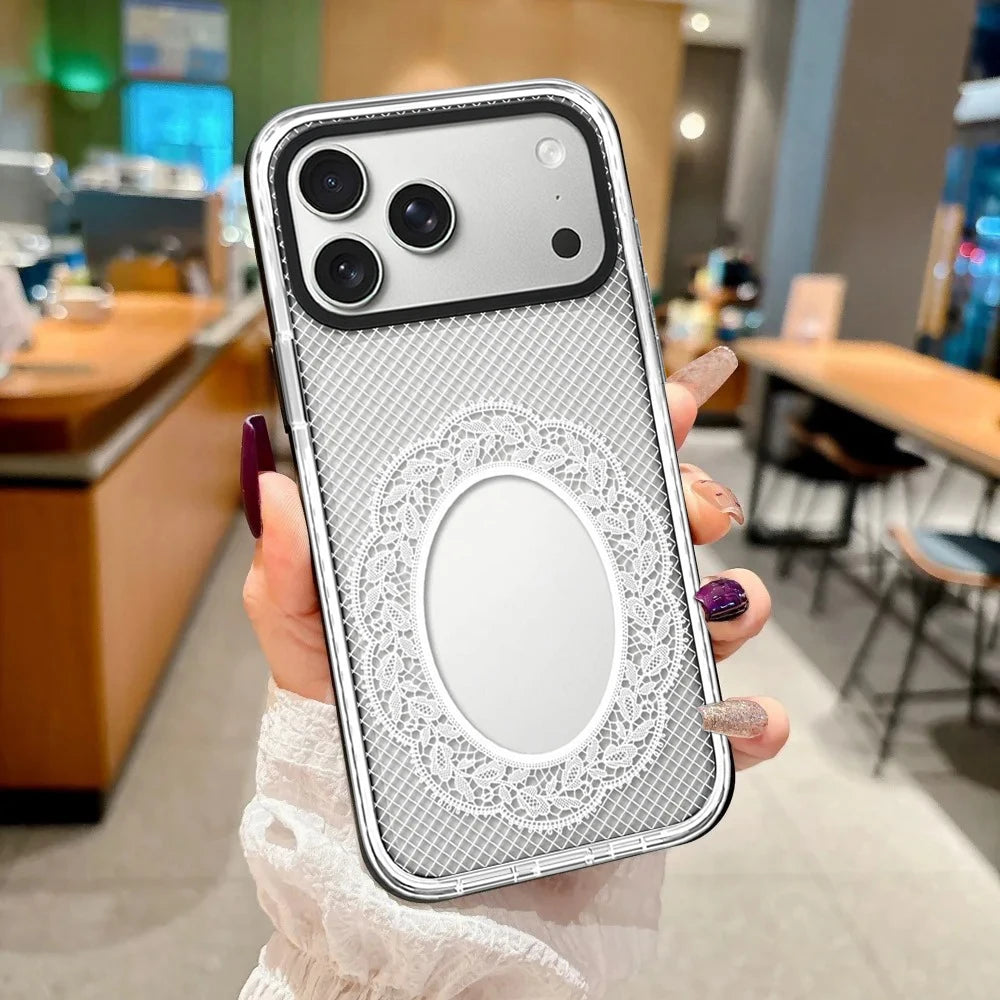 6082518 White Border Magnetic Phone Case Cover for IPhone 14 15 16 17 18 Pro Max Case Quake