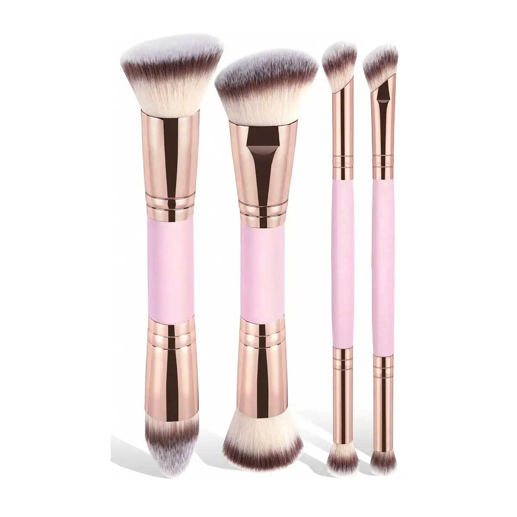 4pcs Basic Makeup Brushes Set With Box Dual-ended Foundations Powder Blush Details for Eyeshadow Brushes Beginner Travel Quake
