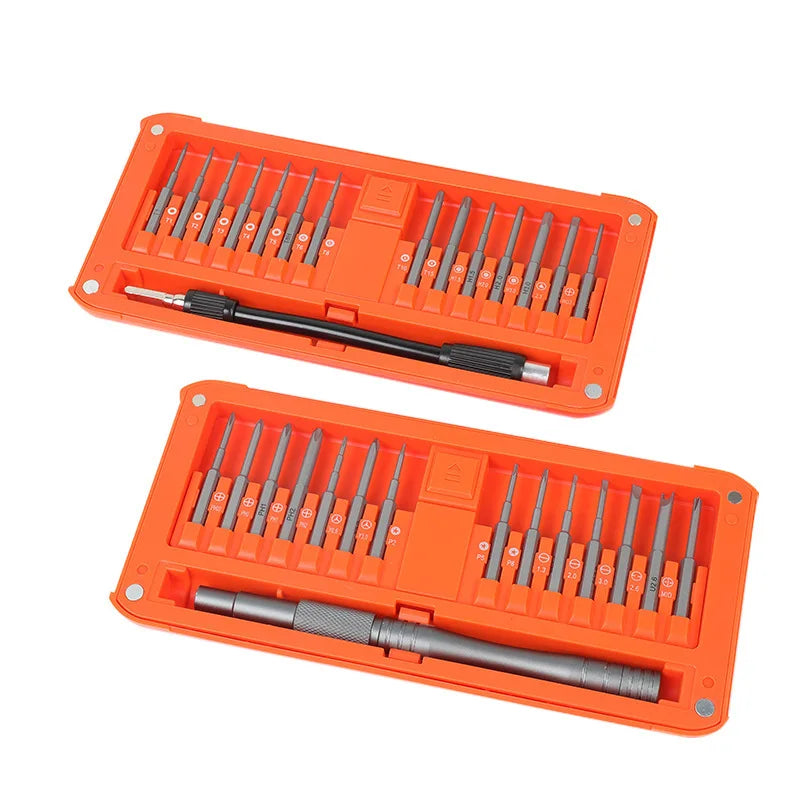 30-in-1 S2 Long Bits Screwdriver Set Magnetic Storage Case Professional Pry Tool Quake