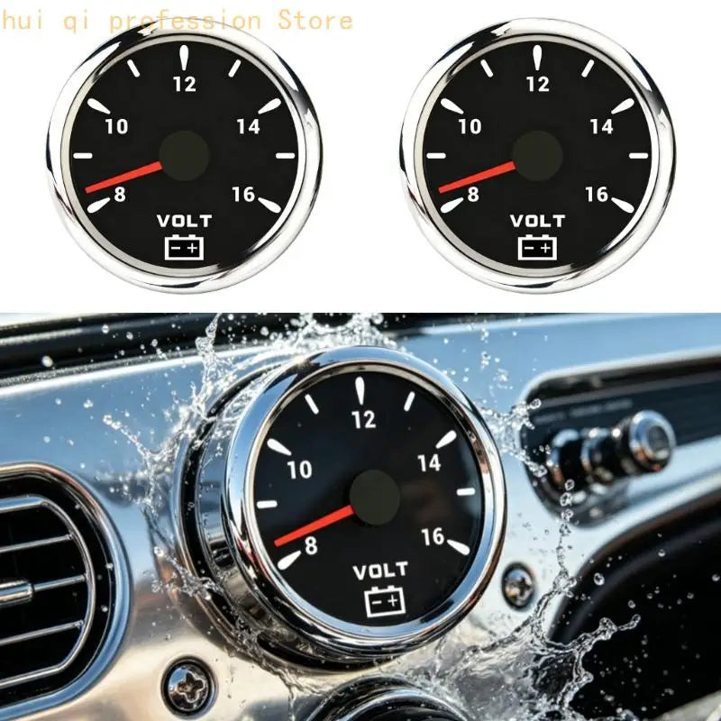 Round Voltmeter Battery Reading Monitor Meter, Analog 85Mm Panel Meter for Boat Motorcycle Trail and Trailer H8WE Quake