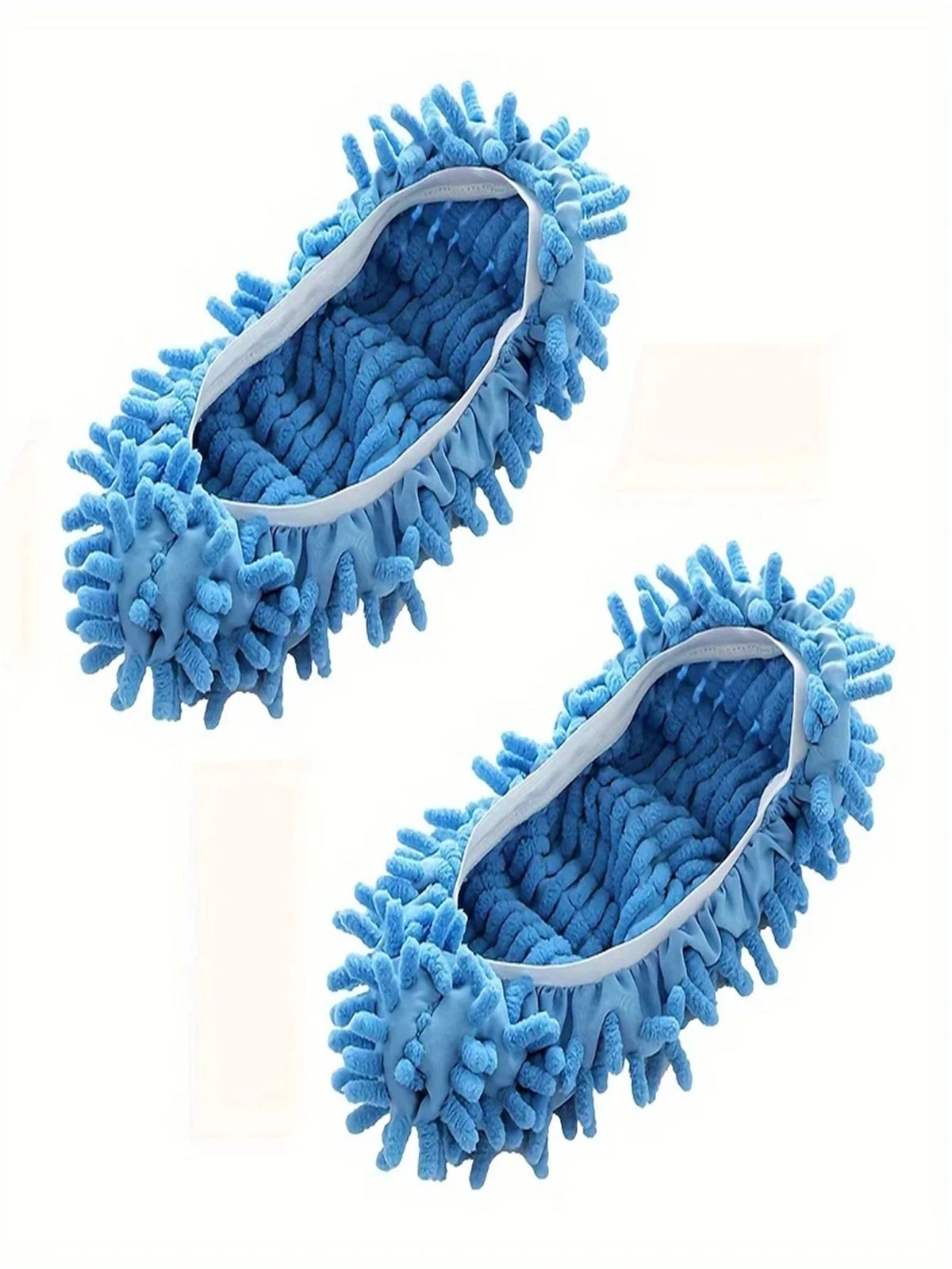 2Pcs Mop Slippers Soft Washable and Reusable Microfiber Foot Socks Suitable for Cleaning Dust in Bathrooms Kitchens and Bedrooms Quake Blue 2pcs
