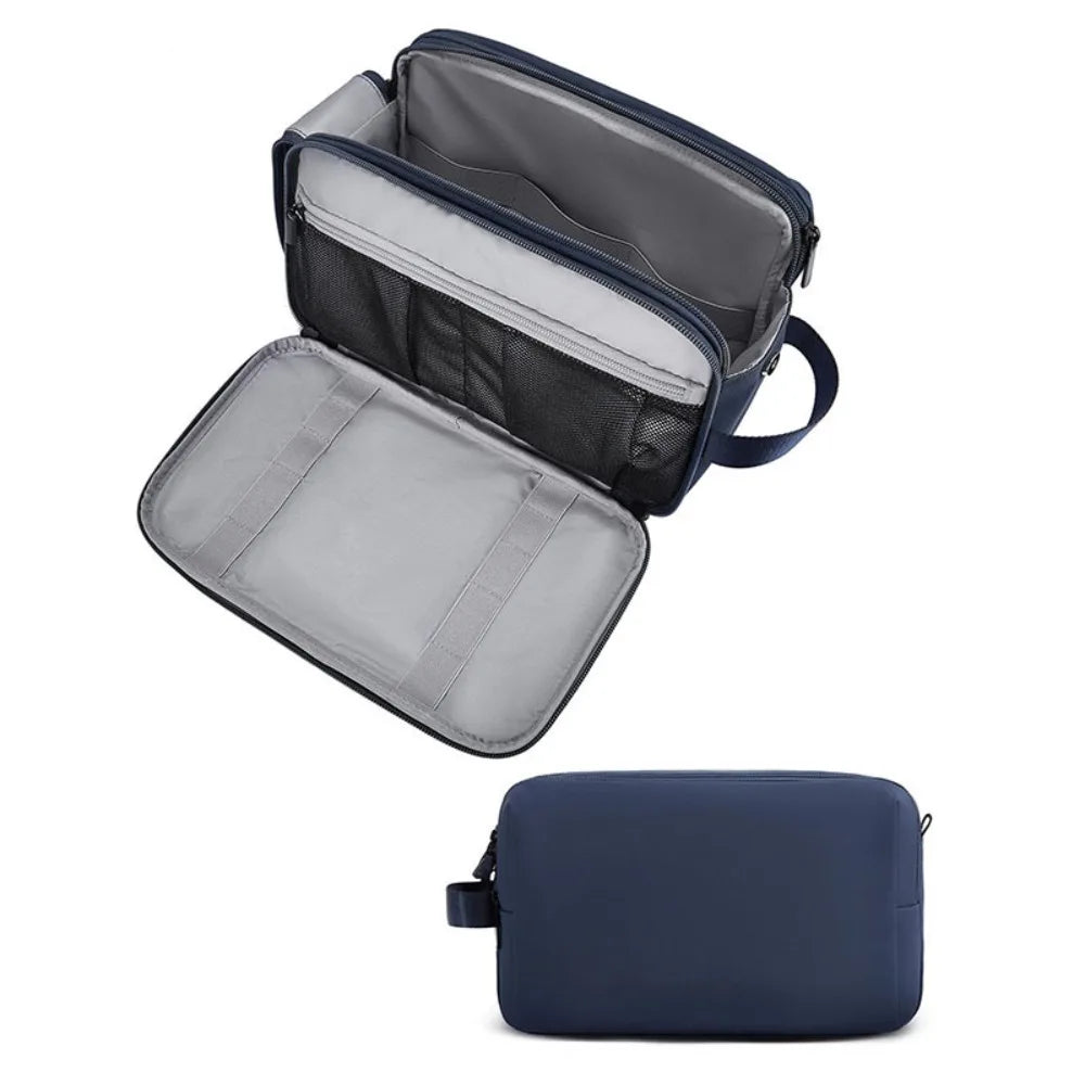 Fashion Waterproof Travel Toiletry Bag Dry Wet Separation Large Capacity Ladies Makeup Bag Women Lightweight Cosmetic Quake Blue