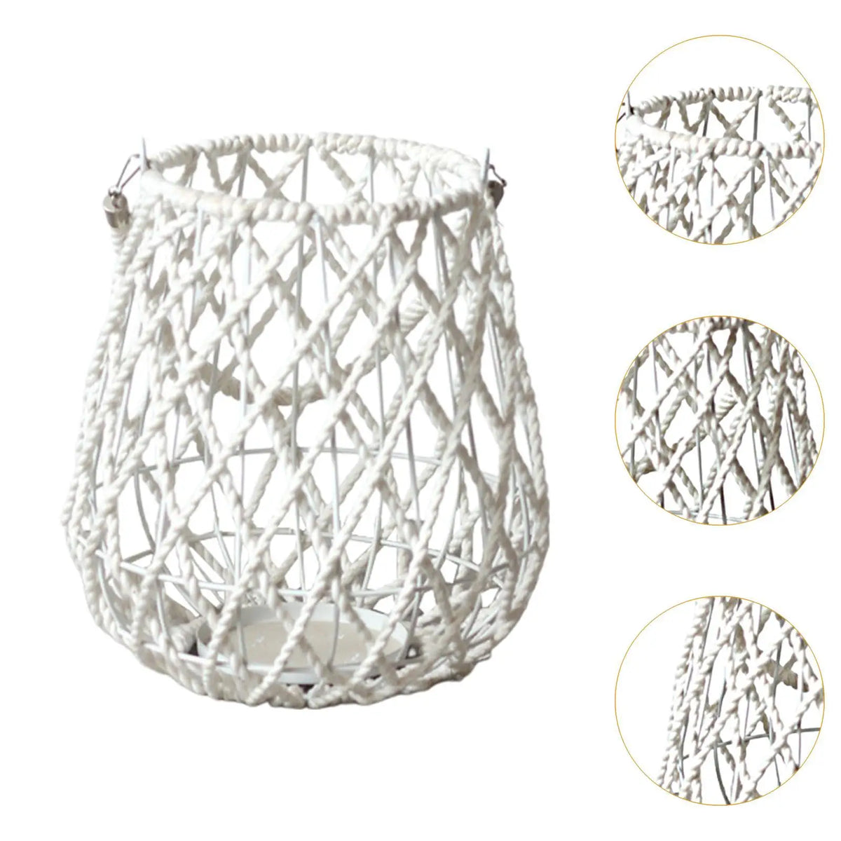 Hanging Candle Holder Woven Rope Tabletop Candle Holder Table Centerpiece for Party Patio Living Room Dining Table Christmas Quake