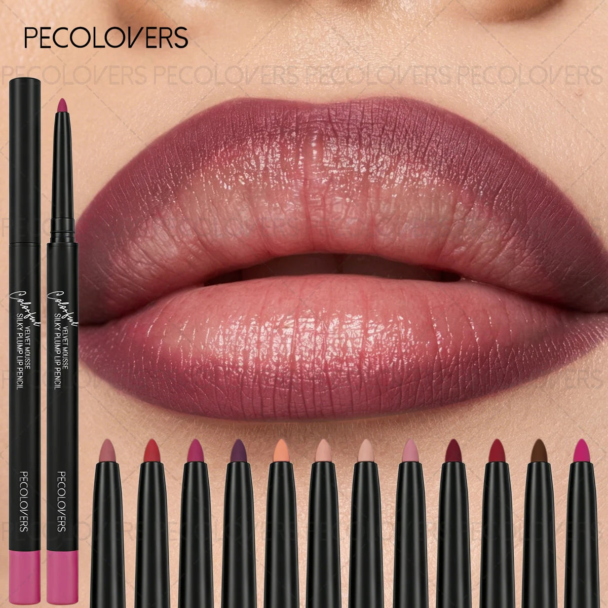 Matte Lip Liner, Natural Lipstick Pen for All Light Types, Accurate Defind Lip Lines, Nude Pink Beige Red Tones, Daily Makeup Quake