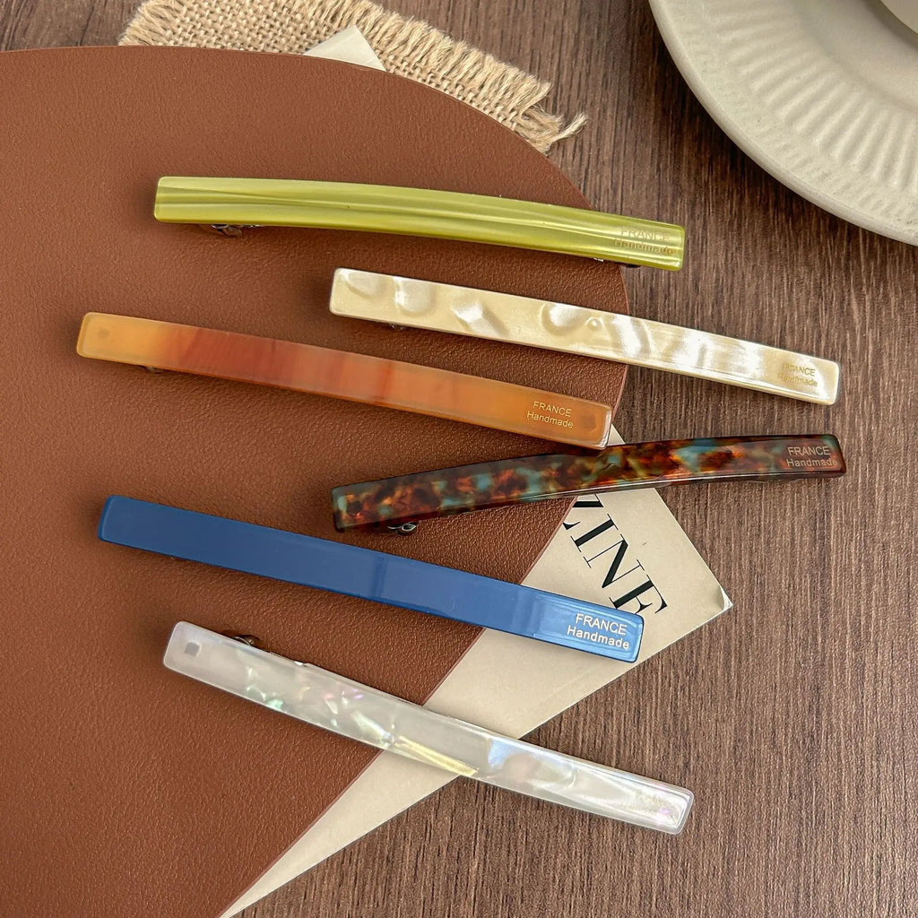 Acetate Duckbill Clip Oval Geometric Bangs Side Hairpins Korean Fashion Colorful Elegant Sweet Women Hair Styling Accessories Quake