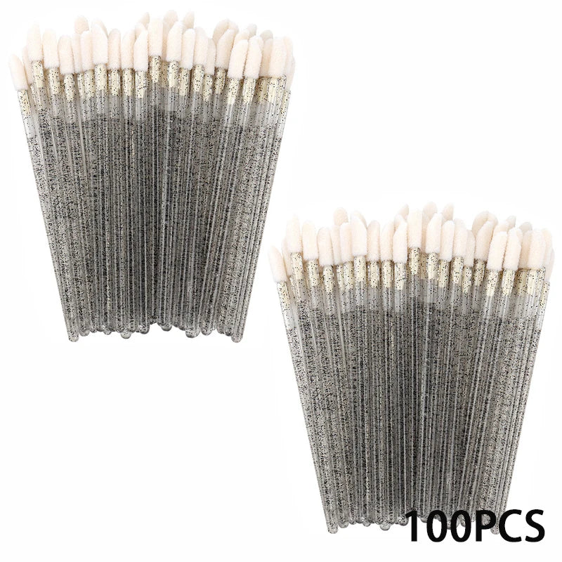 Applicator Wands Wholesale Disposable Lip 100/300PCS Brush Makeup Brushes Lipstick Eyelashes Extension Tool Beauty Accessories Quake TransparBlack 100pcs