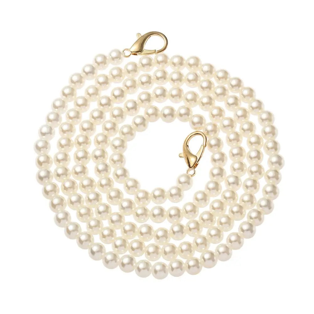 High Quality Pearl Belt Accessories Pearl Strap DIY purse Replacement Long Beaded Chain Bags Handbag Handles Quake 110cm