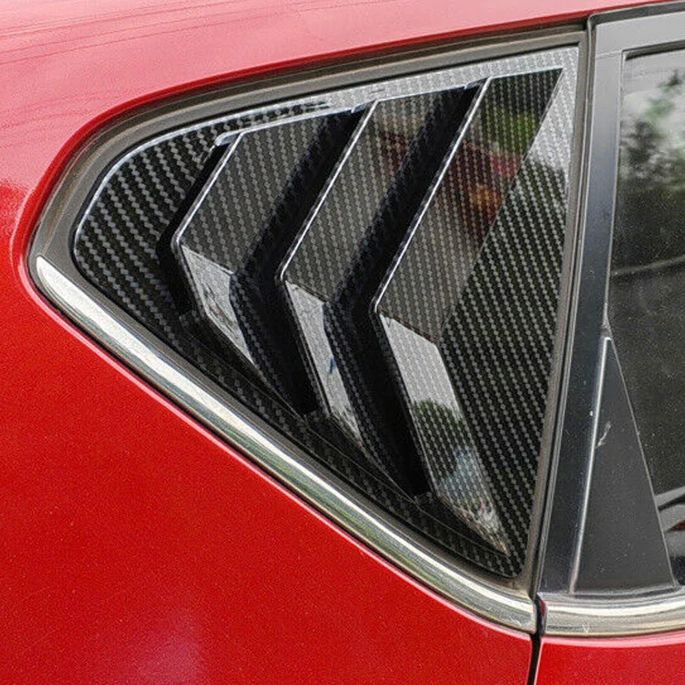 For Nissan Tiida Hatchback 2012-2016 Car Rear Louver Window Side Shutter Cover Trim Sticker Vent Scoop ABS Carbon Fiber Style Quake