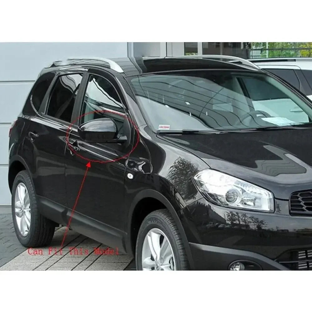 For Nissan Qashqai 2007-2013 Car Sticker Rearview Side Mirror Cover Wing Cap Exterior Door Rear View Case Trim Housing Silver Quake