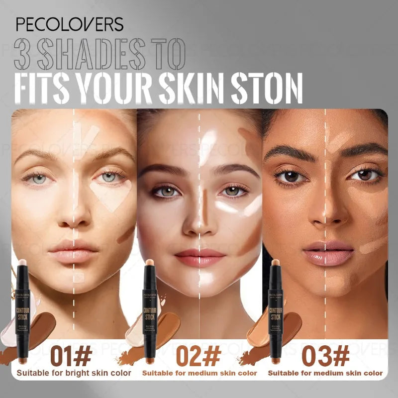 1PC Double-ended Concealer Stick, Facial Contouring Stick, Three-dimensional Face Shape, Covering Blemishes, Facial Cosmetics Quake