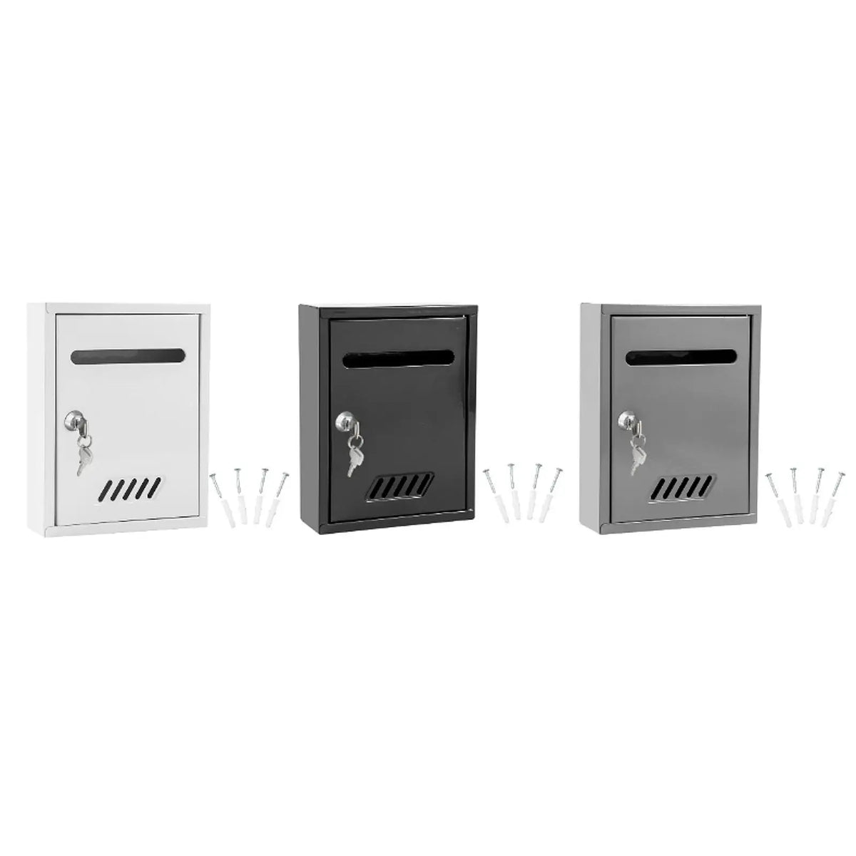 Wall Mounted Mailbox Windproof with 2 Keys Letterbox Decorative Locking Mail Box for Home Decoration Gate House External Office Quake