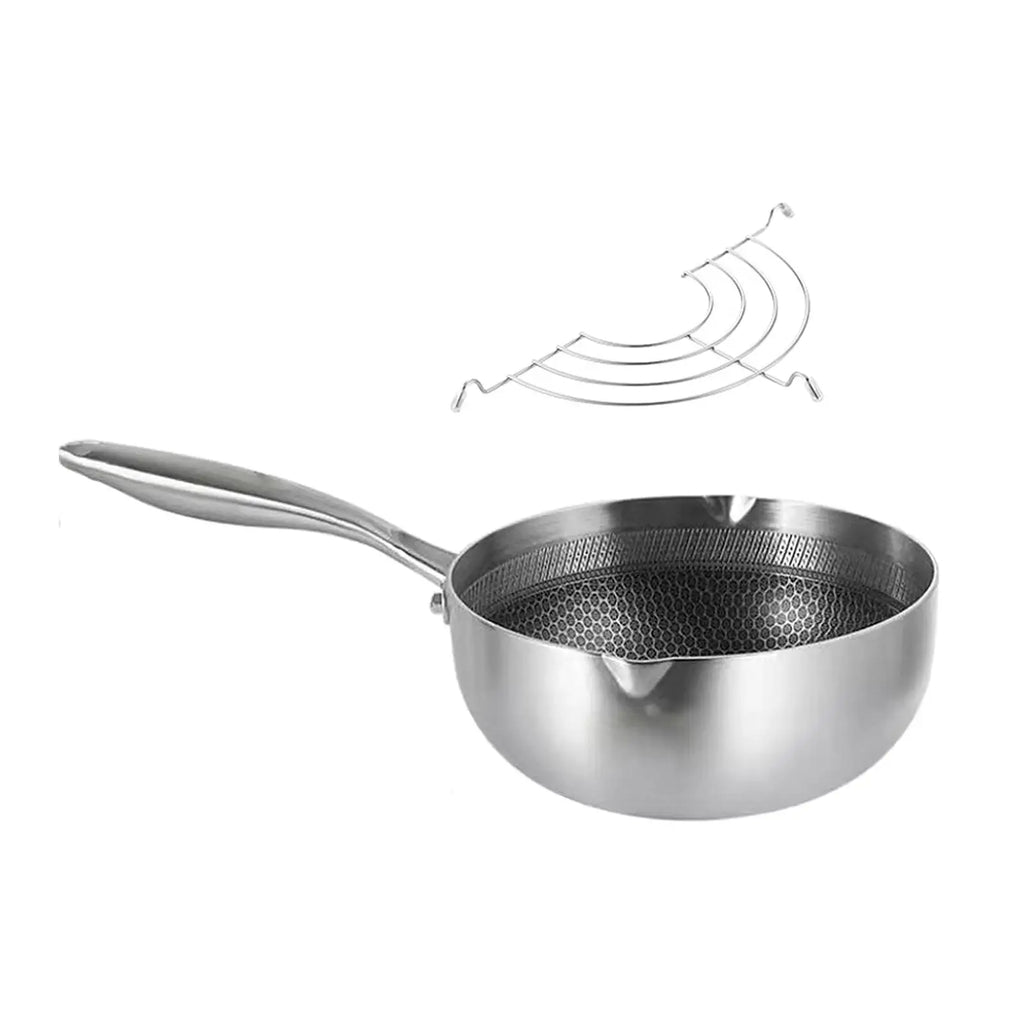 Japanese Tempura Fryer Pan Ramen Pan with Oil Drip Drainer Rack Deep Fryer Pot for Instant Noodles Dried Fish Stew Fries Chicken Quake