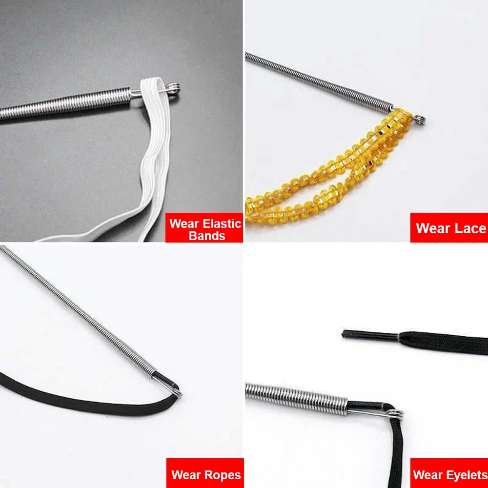 Bendable Spring Drawstring Threader Clip Pants Hoodies Elastic Band Lace Cord Flexible Drawstring Thread DIY Sewing Accessories Quake