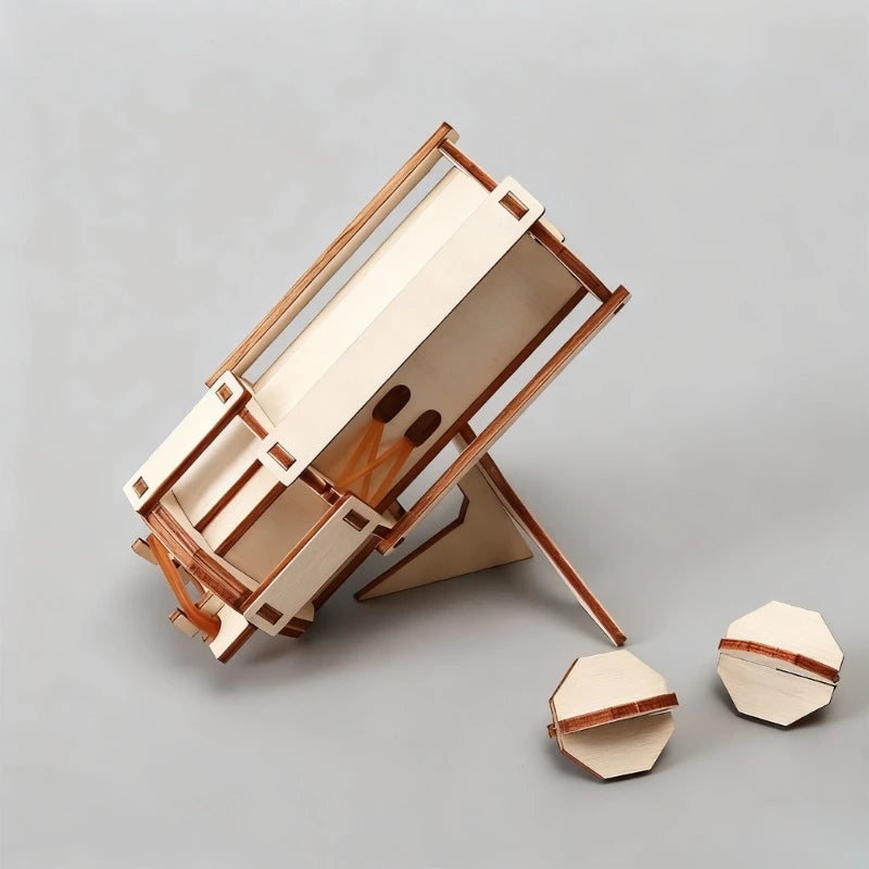Wooden Mortar Physics Experiment Handcraft Set STEM Learning Toy For Kids Children Age 6+ Creative STEM Building Set K1KF Quake