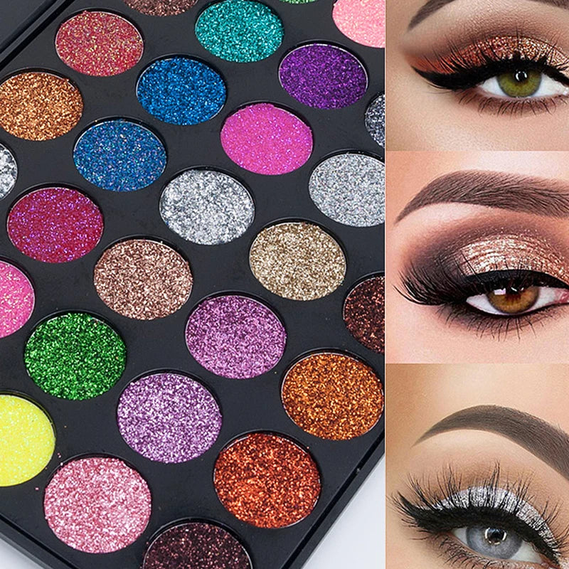 35 Color Glitter Metallic Eyeshadow Palette Shimmer Diamond Sequins Body Face Art Makeup Waterproof Maquillajes Para Mujer Quake
