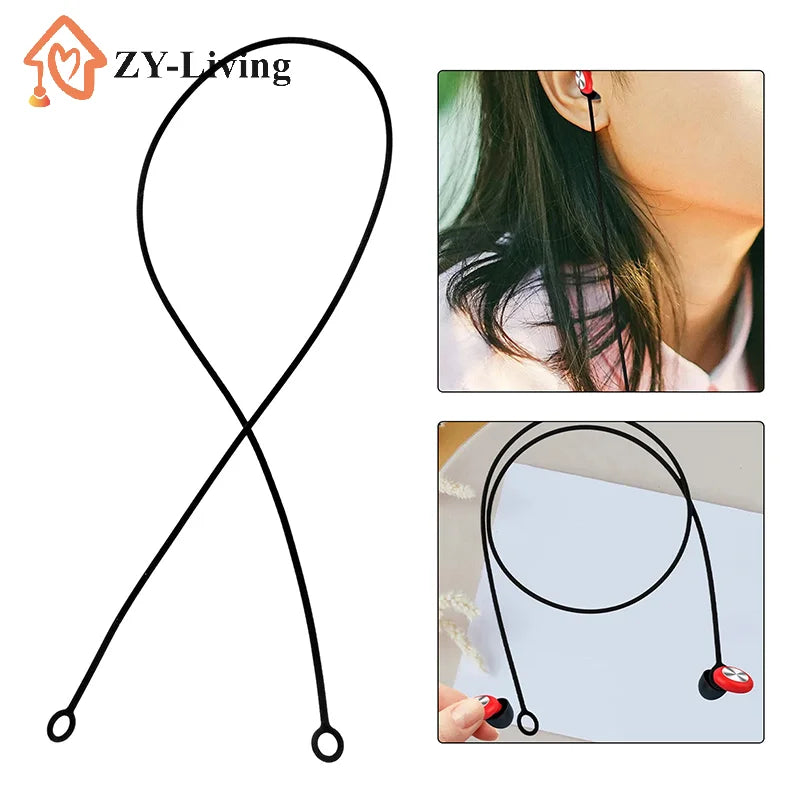 1Pcs Outdoor Earplugs Earbud Lanyard Work Travel Sleep Connector Cord Anti-lost Rope Silica Gel Earphone Strap Quake