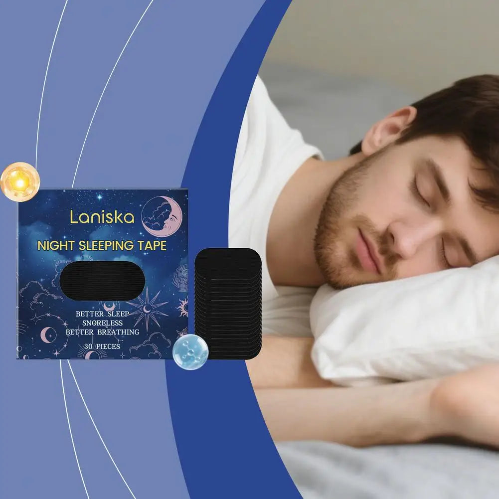30Pcs Sleep Care Nose Patches Gentle Nighttime Nose Comfort Patches Thin Breathable Skin-Friendly Body Sleep Care Sticker Quake