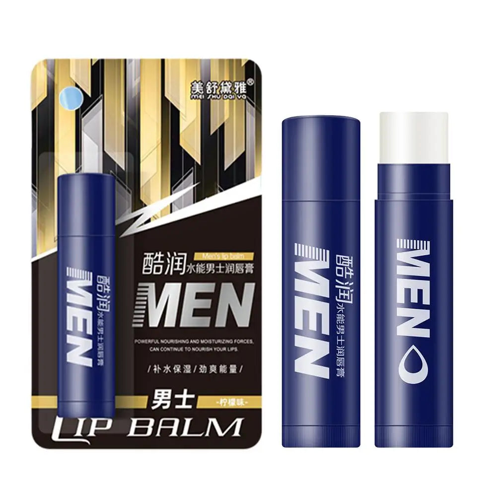 4 Flavors Hydrating Men's Lip Balm with Vitamin E, Mens Moisturizing Lip Balm Repairing Dry Cracked Lips Fade Lip Line Lips Care Quake