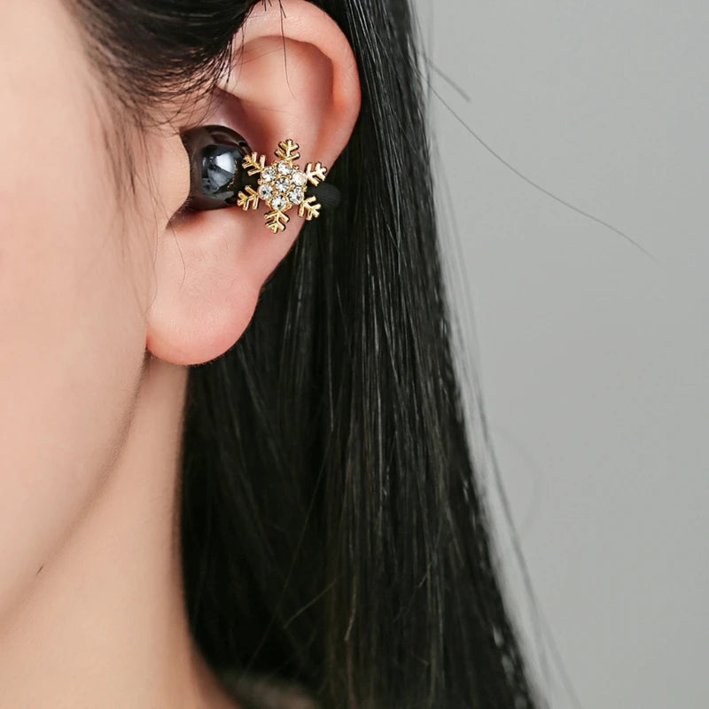 Snowflake Clip-On Charm for Freeclip 1/2 Earbud, Decorative Ear Clip for Daily Commute and Outings 2Pieces K1KF Quake