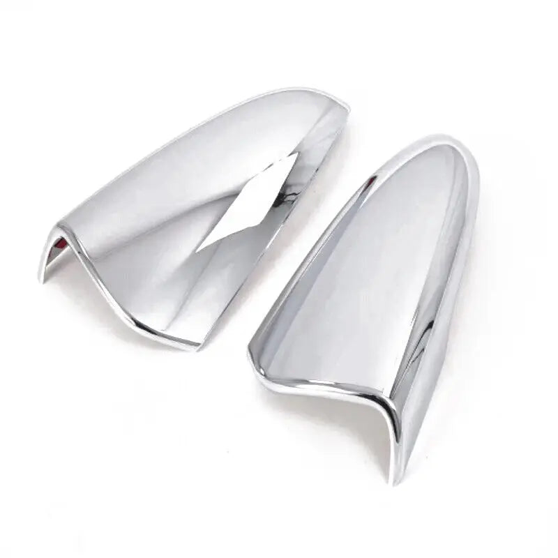 Carbon Fiber Look Horn Style Side Mirror Cover Overlay Cap For Hyundai i20 i20N Bayon Lafesta 2020-2023 Stick On Pair Quake Silver