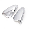 Carbon Fiber Look Horn Style Side Mirror Cover Overlay Cap For Hyundai i20 i20N Bayon Lafesta 2020-2023 Stick On Pair Quake Silver